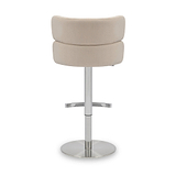Carvell Brushed Velvet Bar Stool Cream Chrome from Roseland Furniture