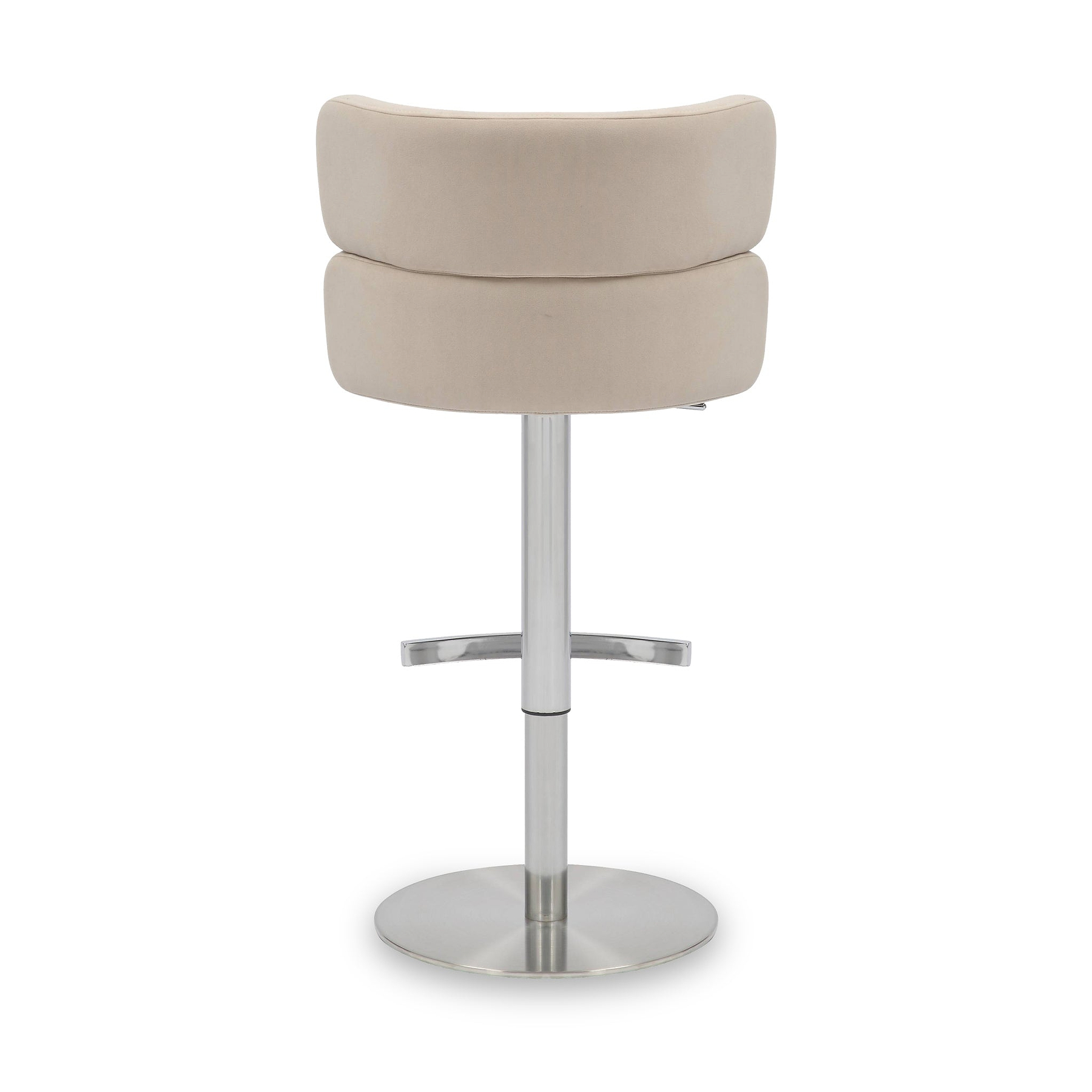 Carvell Brushed Velvet Bar Stool Cream Chrome from Roseland Furniture