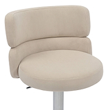 Carvell Brushed Velvet Bar Stool Cream Chrome from Roseland Furniture