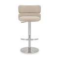 Carvell Brushed Velvet Bar Stool Cream Chrome from Roseland Furniture