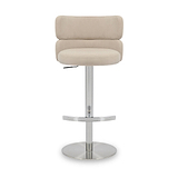 Carvell Brushed Velvet Bar Stool Cream Chrome from Roseland Furniture