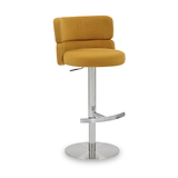 Carvell Brushed Velvet Bar Stool Mustard Chrome from Roseland Furniture