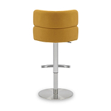 Carvell Brushed Velvet Bar Stool Mustard Chrome from Roseland Furniture