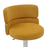 Carvell Brushed Velvet Bar Stool Mustard Chrome from Roseland Furniture