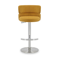 Carvell Brushed Velvet Bar Stool Mustard Chrome from Roseland Furniture