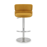 Carvell Brushed Velvet Bar Stool Mustard Chrome from Roseland Furniture