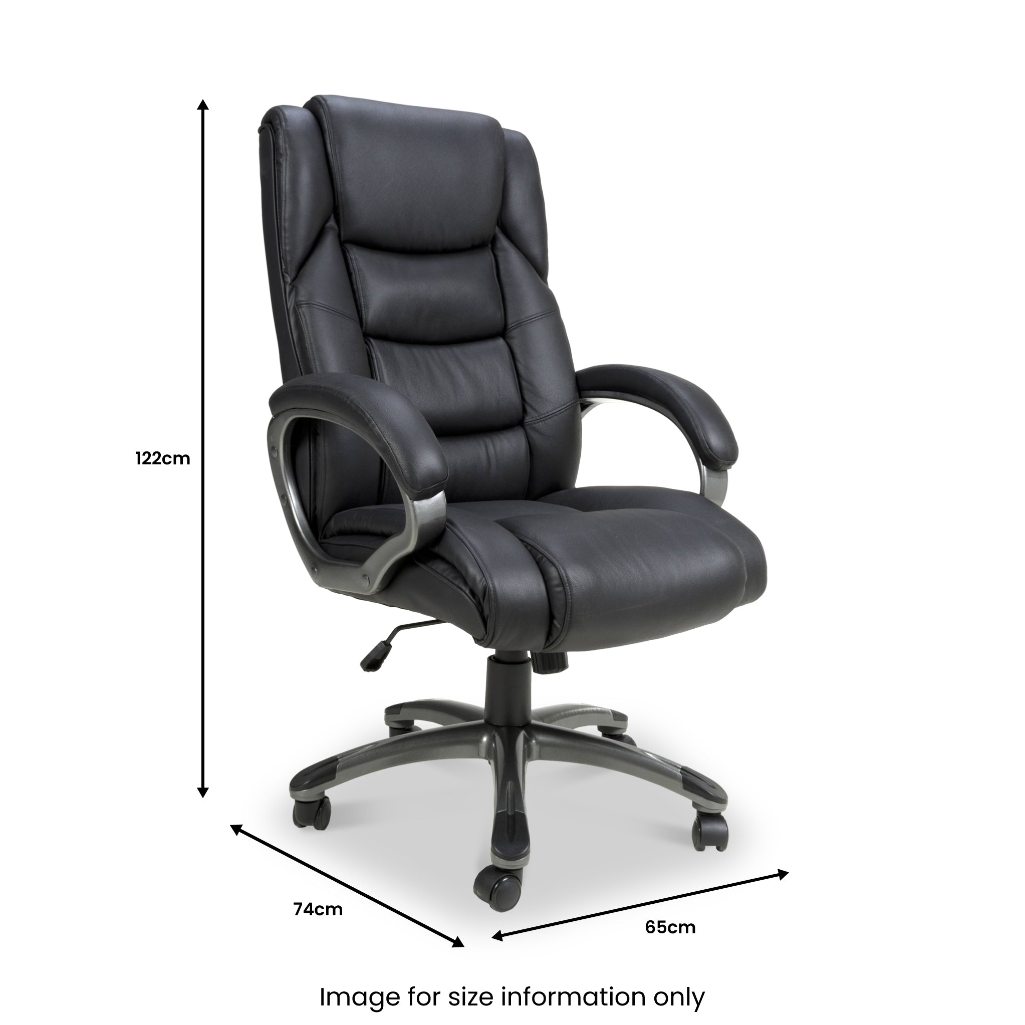 Stevens Leather Swivel Office Chair | Black or Brown | Roseland