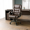 Stevens Faux Leather Office Chair Brown from Roseland Furniture