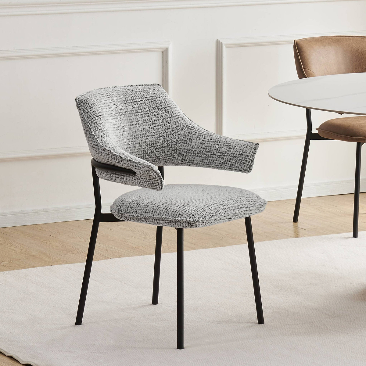 Faraday Textured Dining Chair Grey from Roseland Furniture