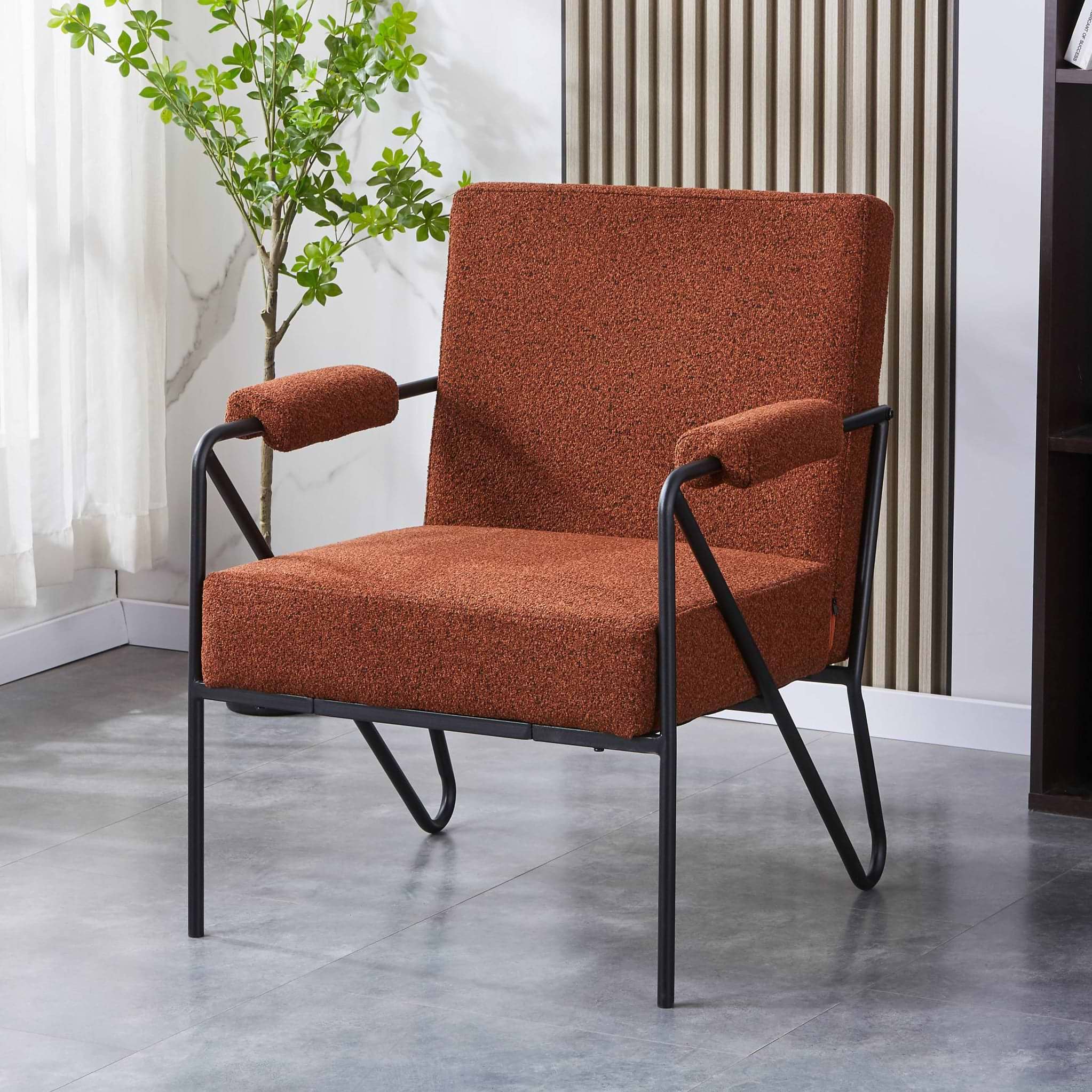 Cardney Speckled Accent Chair Burnt Orange from Roseland Furniture