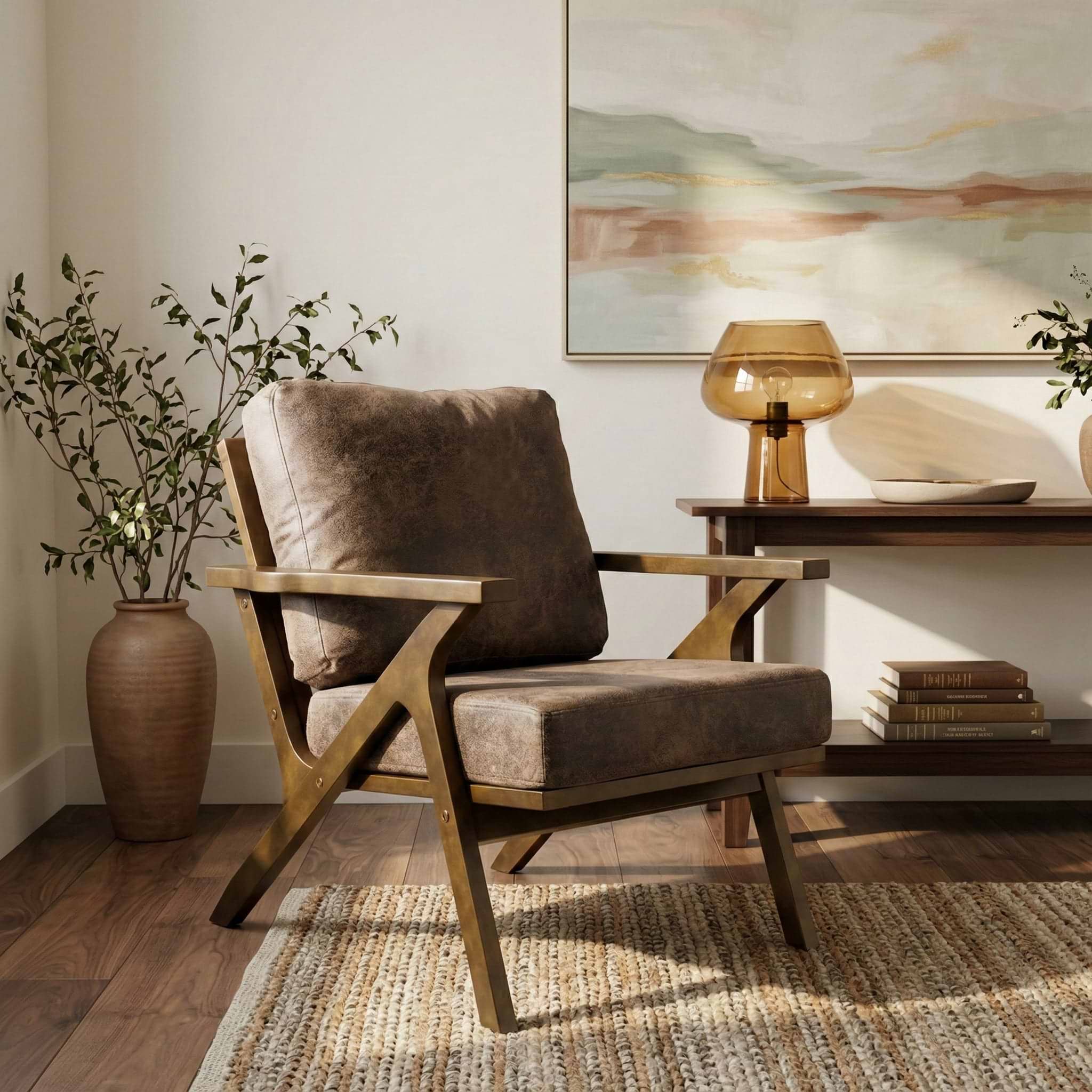 Duke Faux Leather Retro Accent Chair from Roseland Furniture