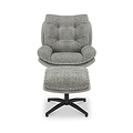 Kelso Lounge Accent Chair with Footstool Grey from Roseland Furniture