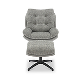 Kelso Lounge Accent Chair with Footstool Grey from Roseland Furniture