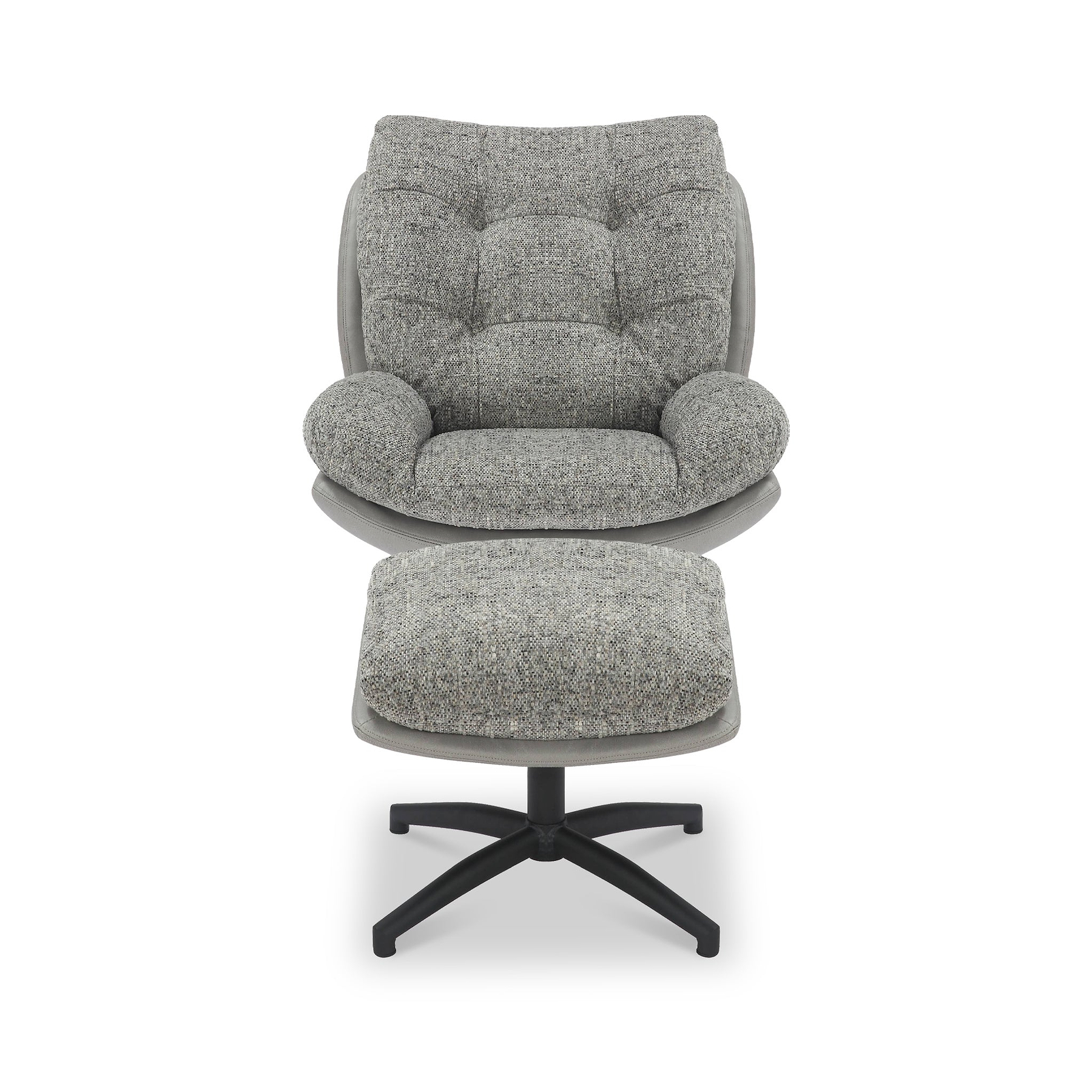 Kelso Lounge Accent Chair with Footstool Grey from Roseland Furniture