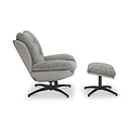 Kelso Lounge Accent Chair with Footstool Grey from Roseland Furniture