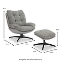 Kelso Lounge Accent Chair with Footstool Grey from Roseland Furniture