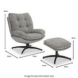 Kelso Lounge Accent Chair with Footstool Grey from Roseland Furniture