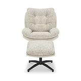 Kelso Accent Chair w Footstool Cream from Roseland Furniture