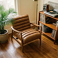 Kingsley Faux Leather Accent Chair Tan from Roseland Furniture