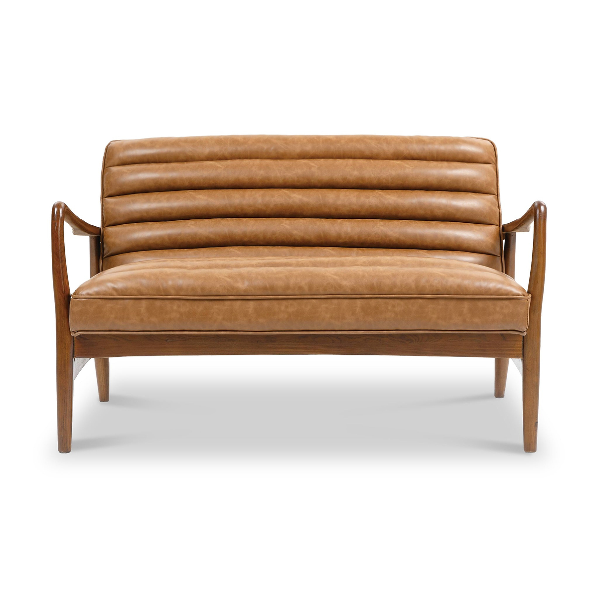 Kingsley Faux Leather 2 seater sofa Tan from Roseland Furniture
