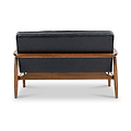 Kingsley Faux Leather 2 seater sofa Black from Roseland Furniture