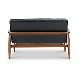 Kingsley Faux Leather 2 seater sofa Black from Roseland Furniture