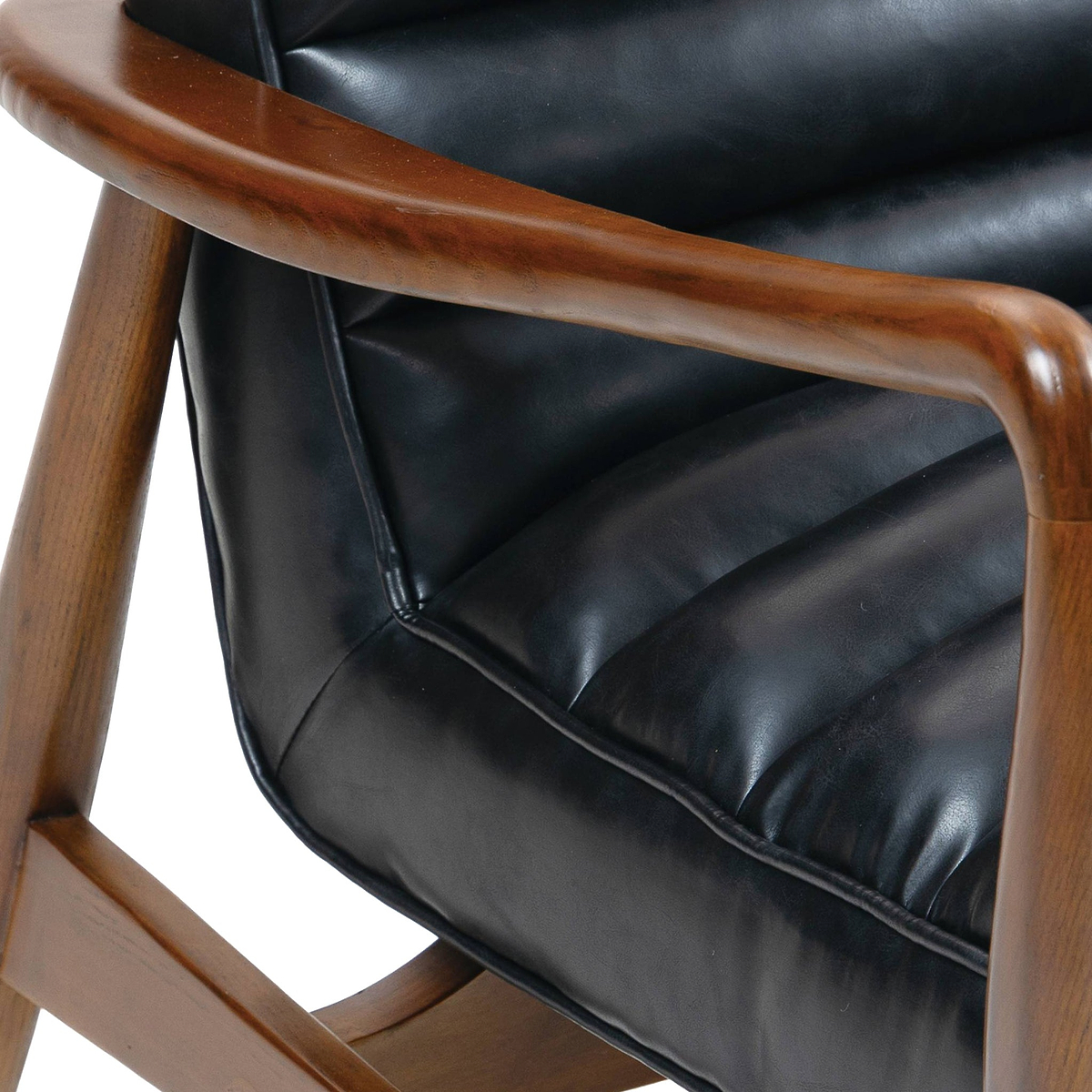 Kingsley Faux Leather 2 seater sofa Black from Roseland Furniture