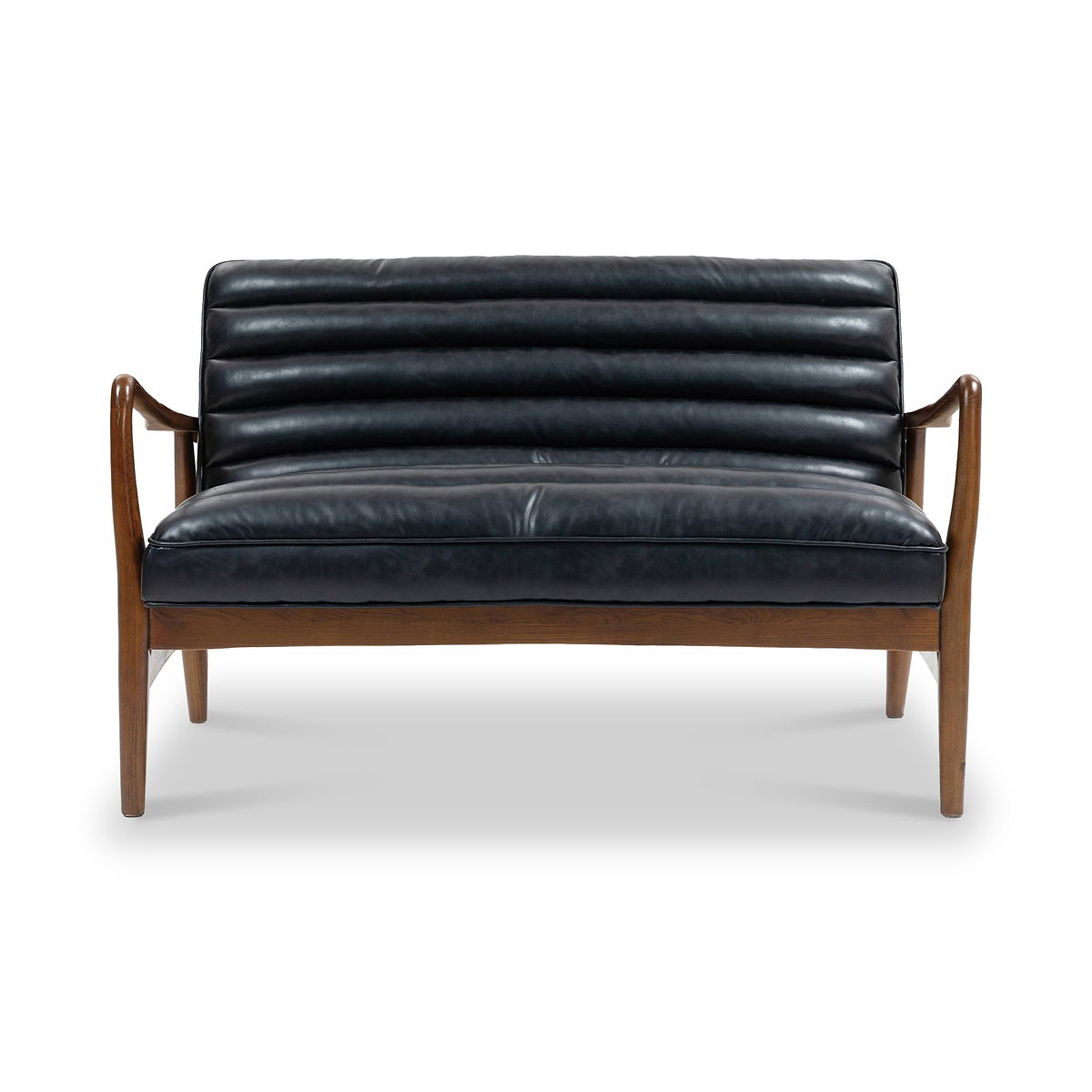 Kingsley Faux Leather 2 seater sofa Black from Roseland Furniture