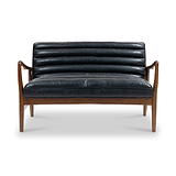 Kingsley Faux Leather 2 seater sofa Black from Roseland Furniture