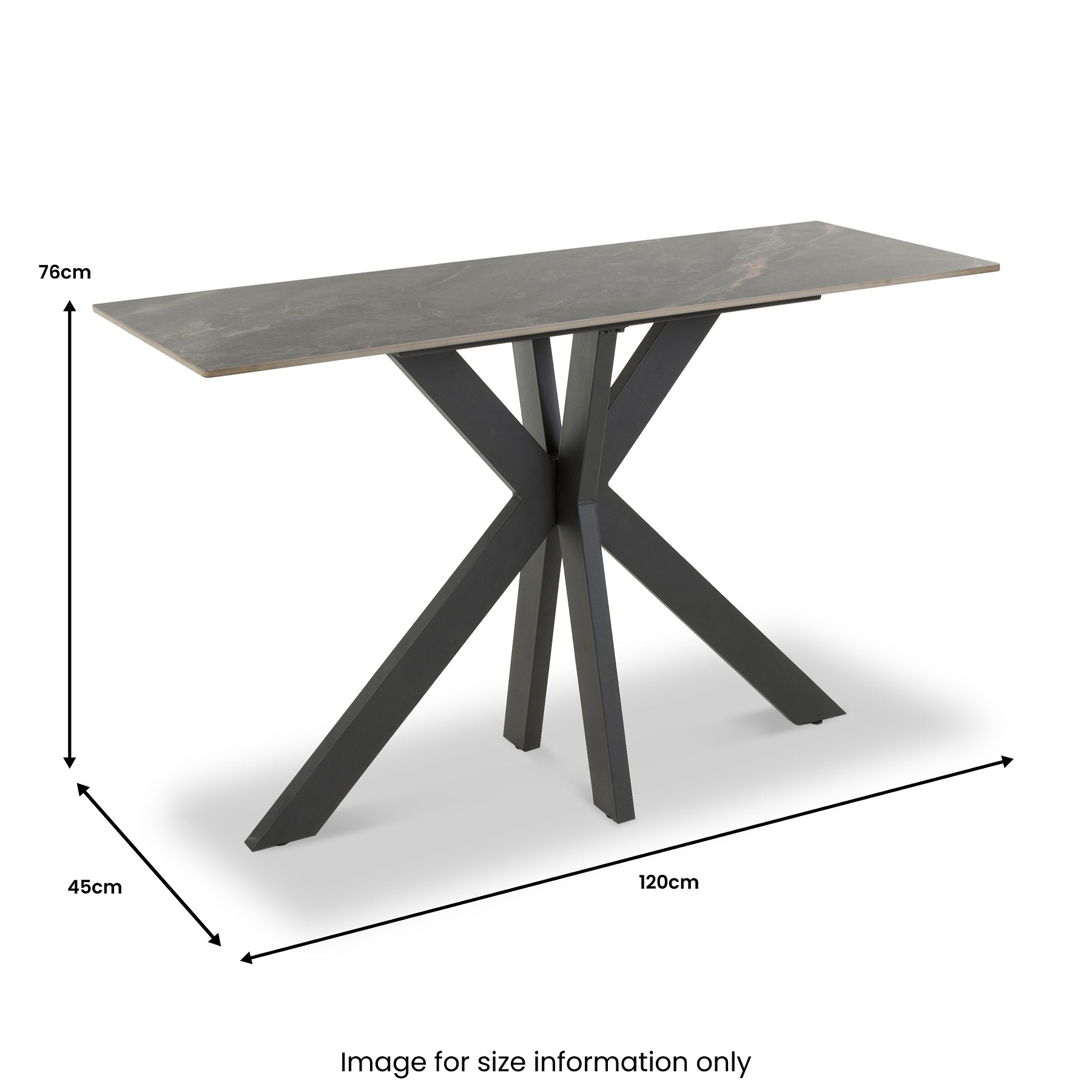 Farnell Ceramic Console Table Grey from Roseland Furniture