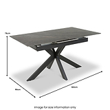Farnell Ceramic Extending Dining Table Grey from Roseland Furniture