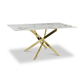 Melody 160cm Marble Effect Dining Table White Gold from Roseland Furniture