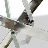 Melody 160cm Marble Effect Dining Table White Chrome from Roseland Furniture