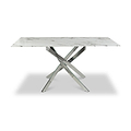 Melody 160cm Marble Effect Dining Table White Chrome from Roseland Furniture