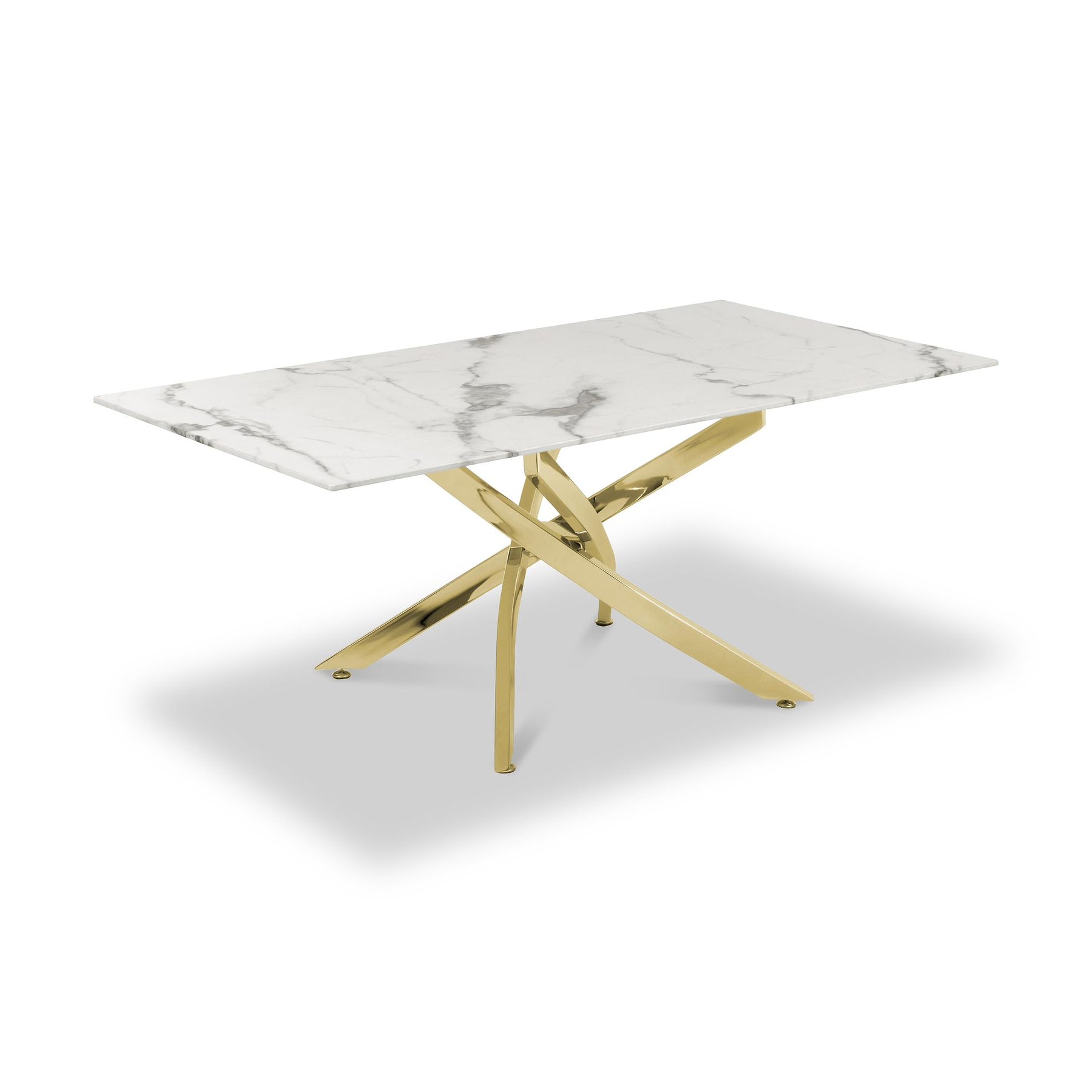 Melody Marble Effect Coffee Table White Gold from Roseland Furniture