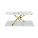 Melody Marble Effect Coffee Table White Gold from Roseland Furniture