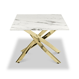 Melody Marble Effect Coffee Table White Gold from Roseland Furniture
