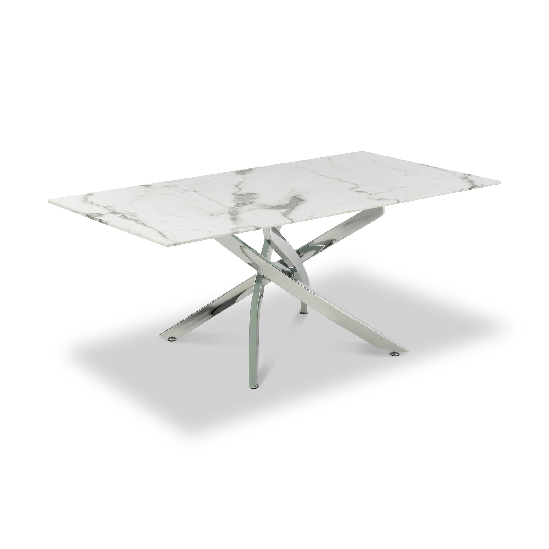 Melody Marble Effect Coffee Table White Chrome from Roseland Furniture