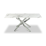 Melody Marble Effect Coffee Table White Chrome from Roseland Furniture