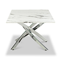 Melody Marble Effect Coffee Table White Chrome from Roseland Furniture