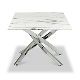 Melody Marble Effect Coffee Table White Chrome from Roseland Furniture