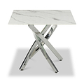 Melody Marble Effect Side Table White Chrome from Roseland Furniture