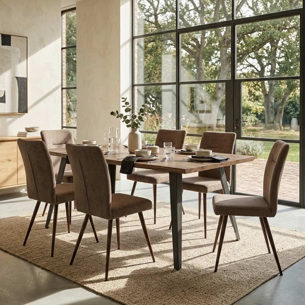 Crawley 160cm Natural Curve Dining Table from Roseland Furniture