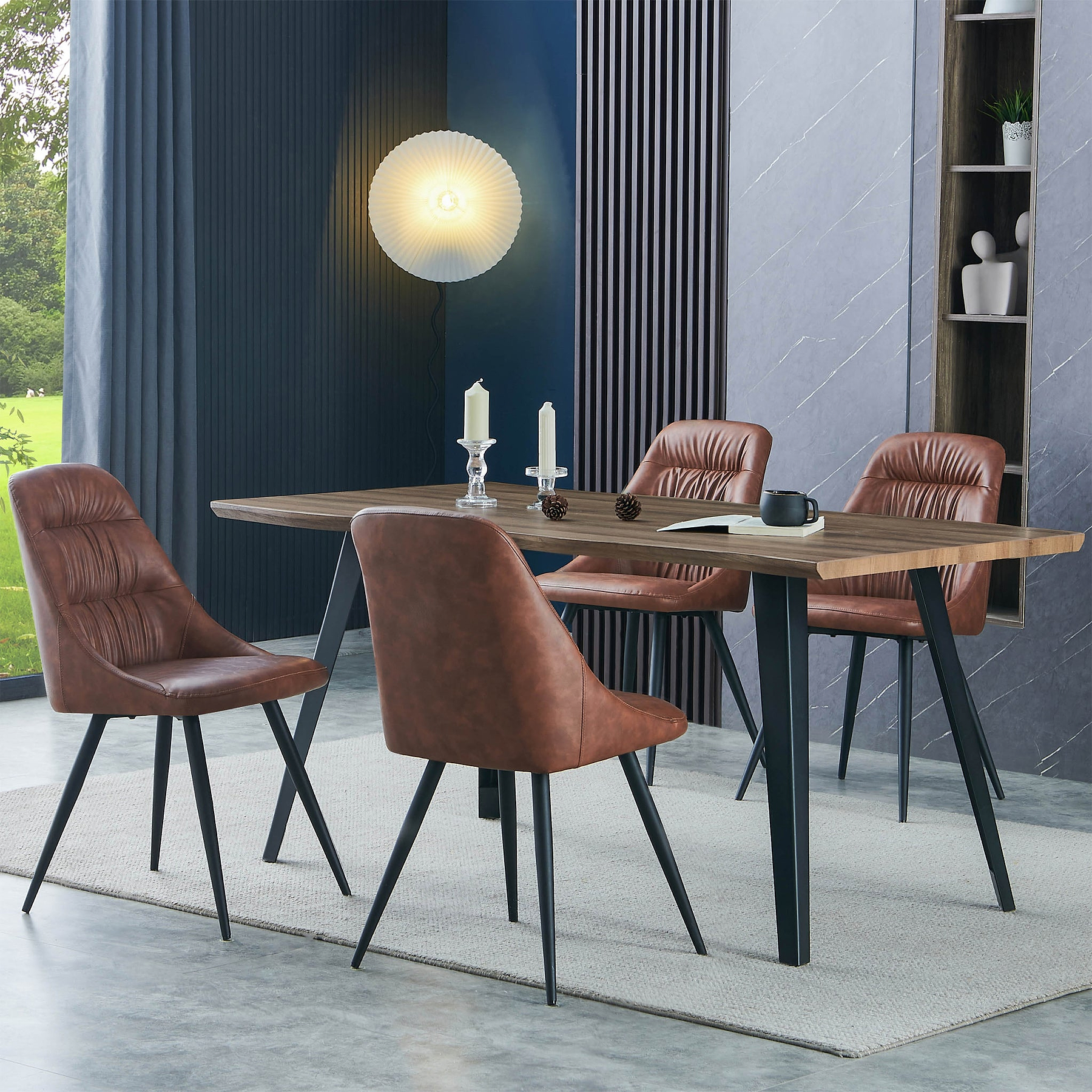 Crawley 160cm Natural Curve Dining Table from Roseland Furniture