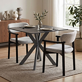 Farnell Ceramic 80cm Square Dining Table Grey from Roseland Furniture