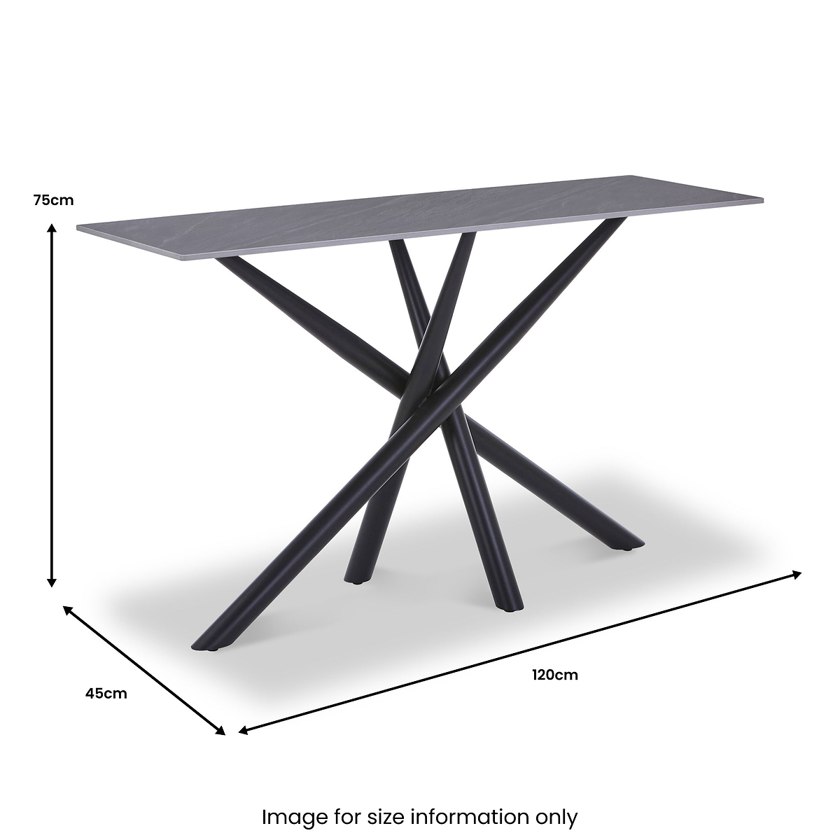 Barton Console Table Grey from Roseland Furniture