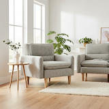 Portwell Natural Armchair in Modern Living Room from Roseland Furniture