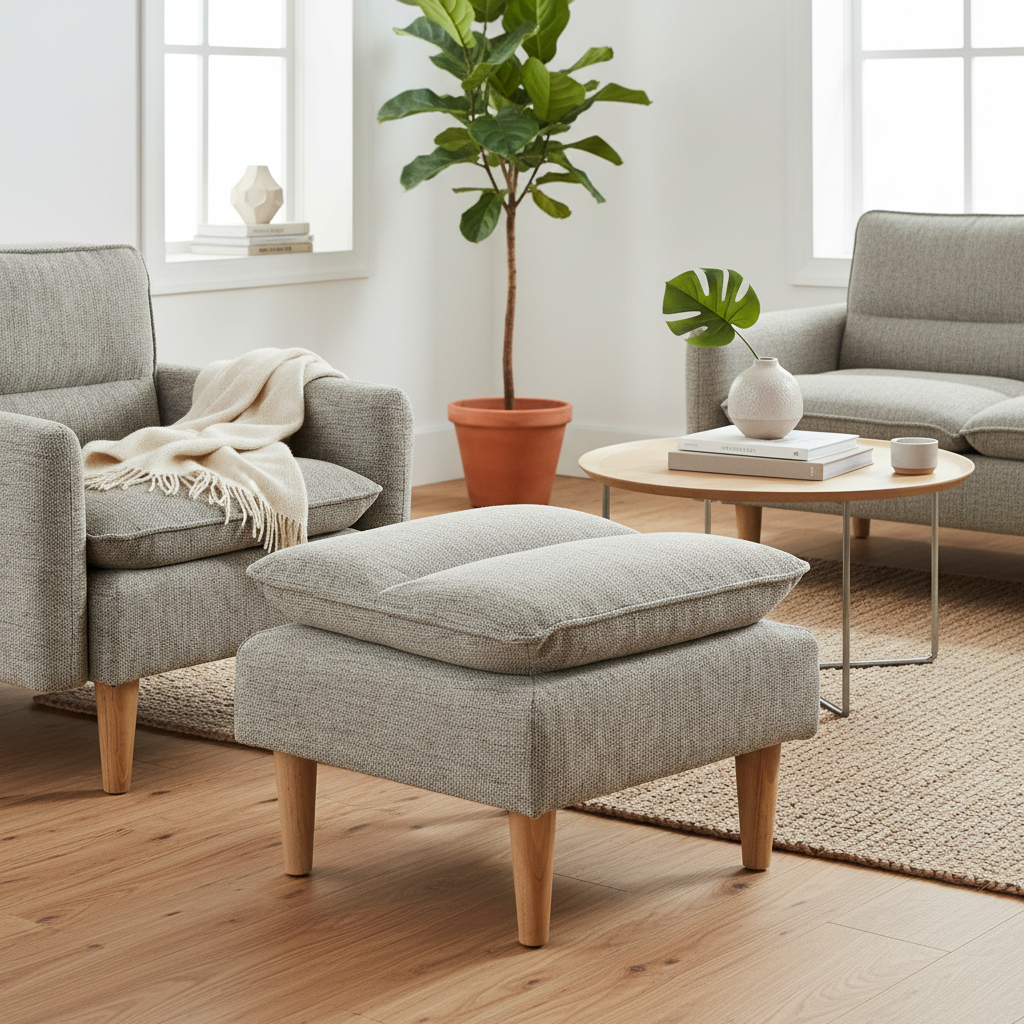 Portwell Natural Footstool with matching set from Roseland Furniture