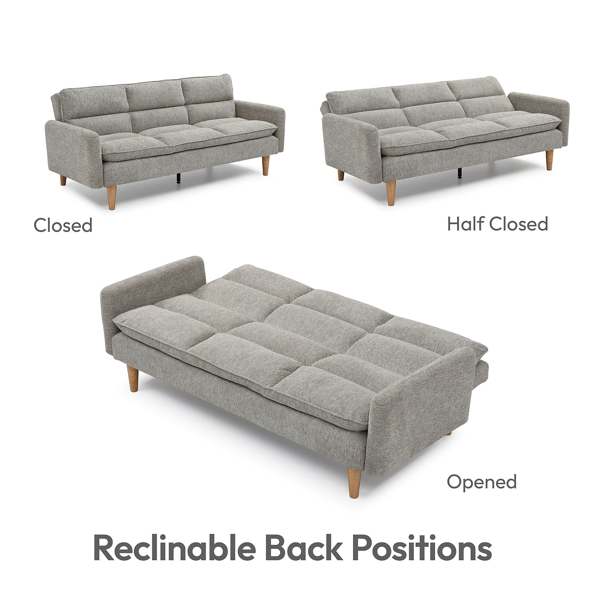 Portwell 3 Seater Sofa Bed Natural from Roseland Furniture