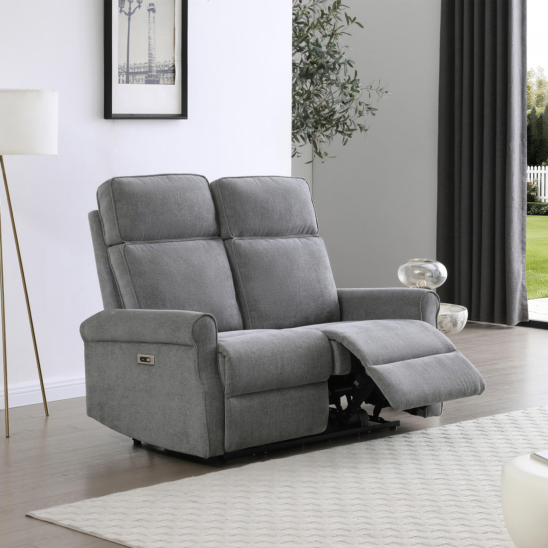 Hartley Power Recliner 2 Seater Sofa Grey from Roseland Furniture